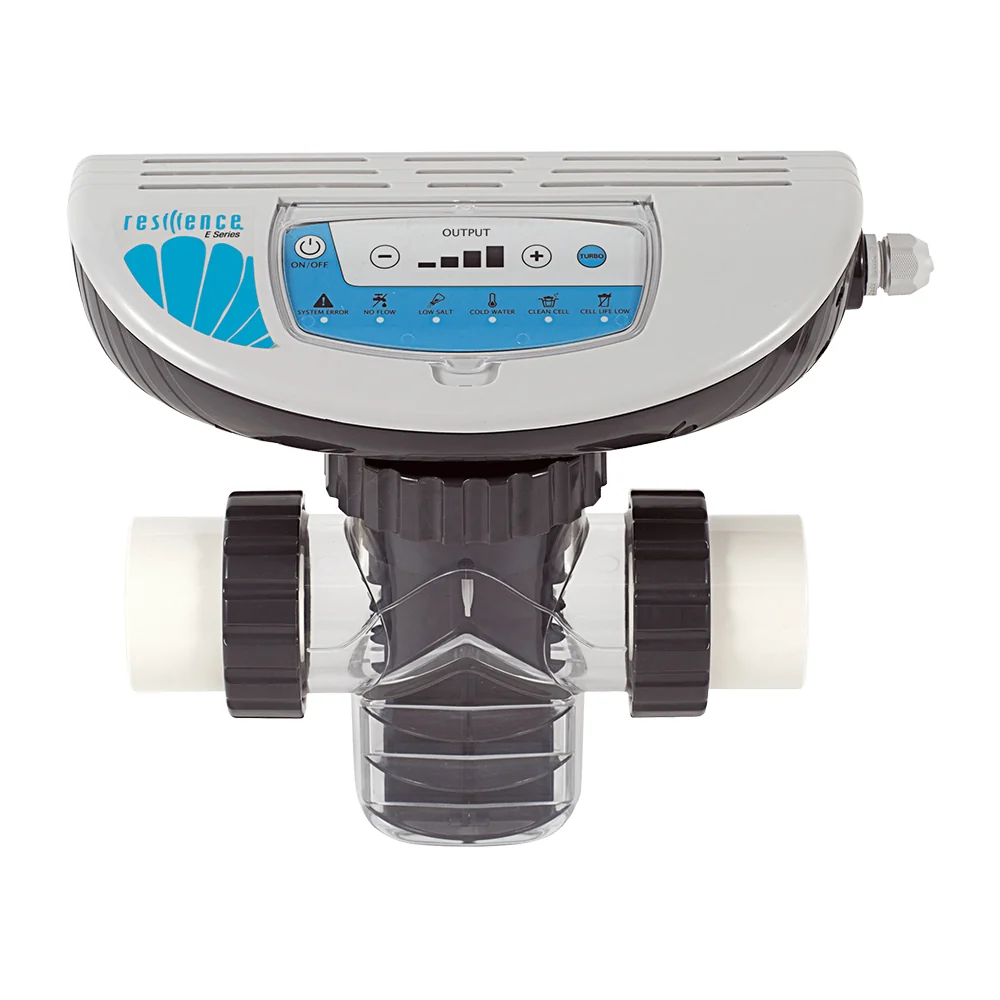 Salt chlorination unit in a pool plant room
