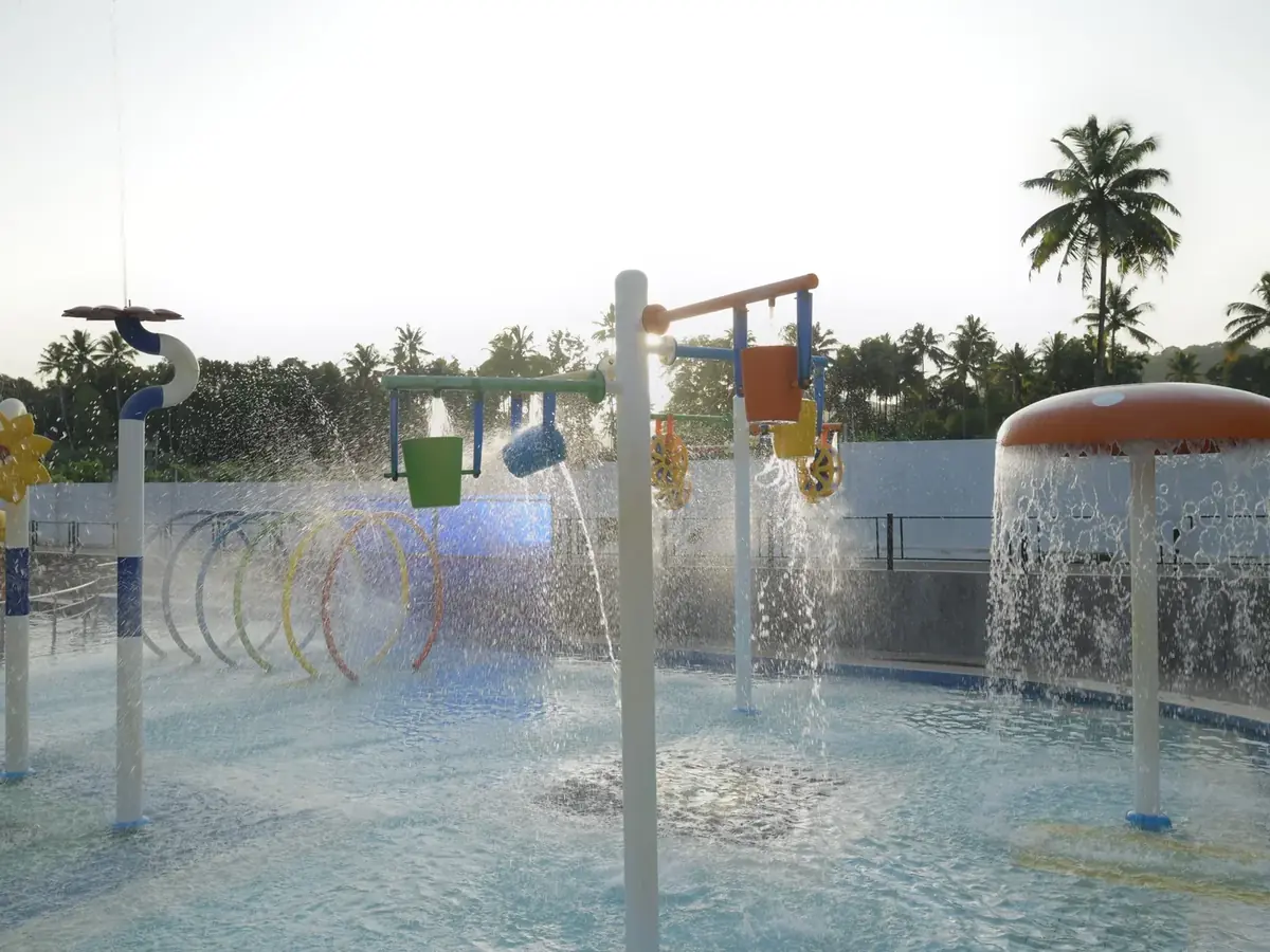 Water play structure at Silver Storm, Athirapally